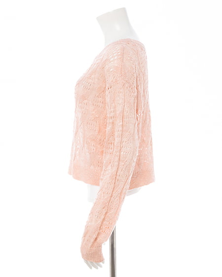 INGNI(イング) 透かし編みニットプルオーバー ピンク