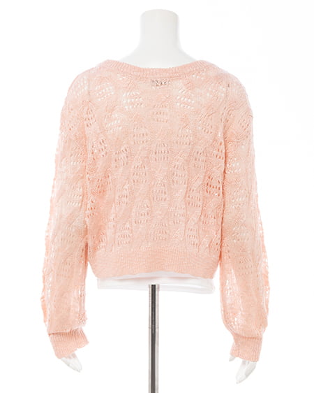 INGNI(イング) 透かし編みニットプルオーバー ピンク