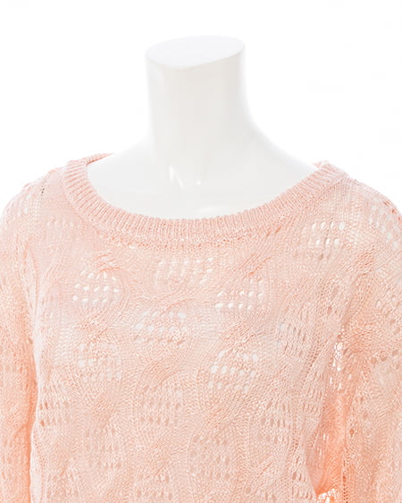 INGNI(イング) 透かし編みニットプルオーバー ピンク
