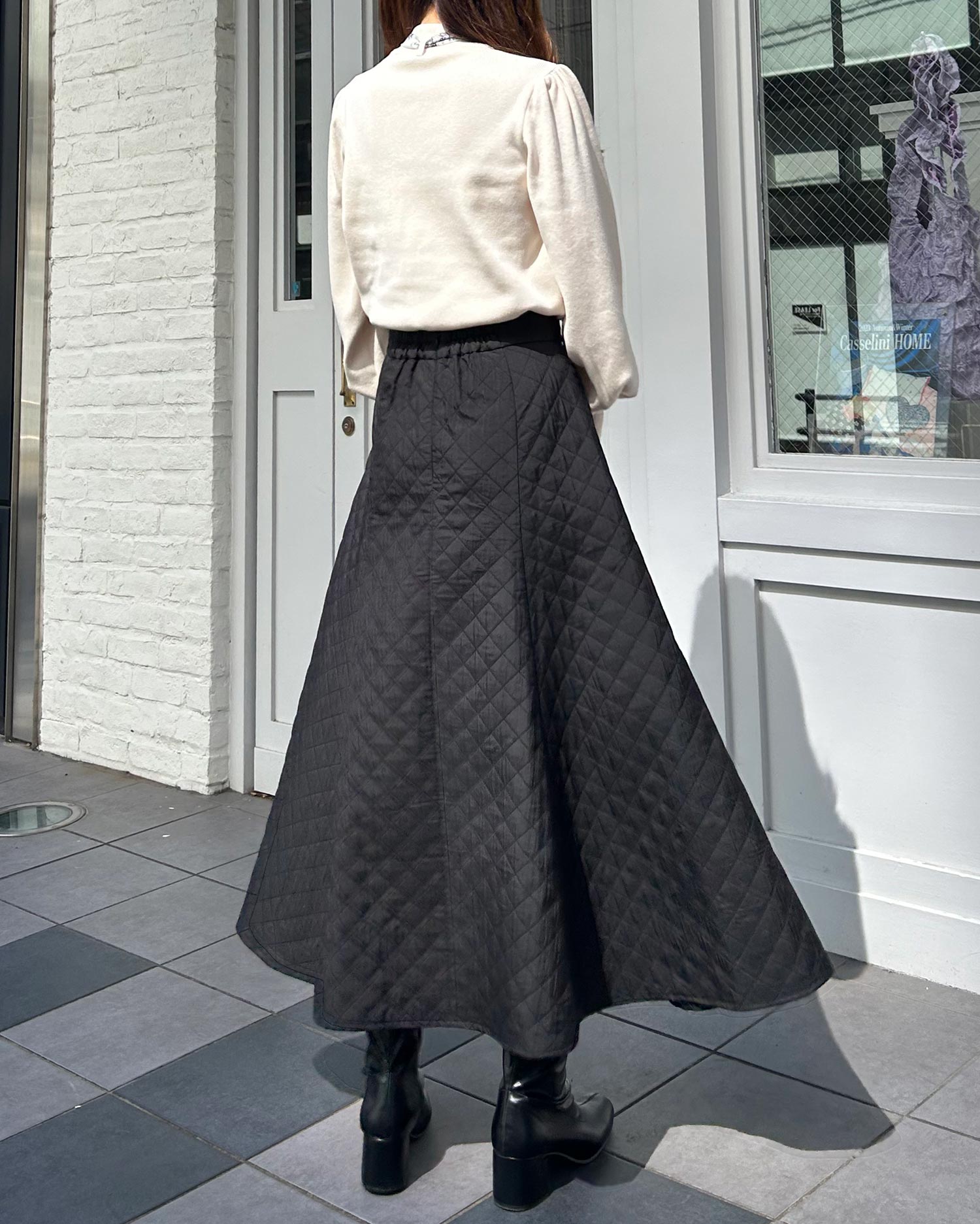 日本製ELLIE_JP キルティングフレアスカート スカート
