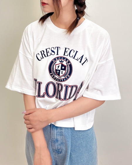 INGNI(イング) カレッジロゴショートTシャツ／Ａ（ＯＵＴＬＥＴ） オフホワイト