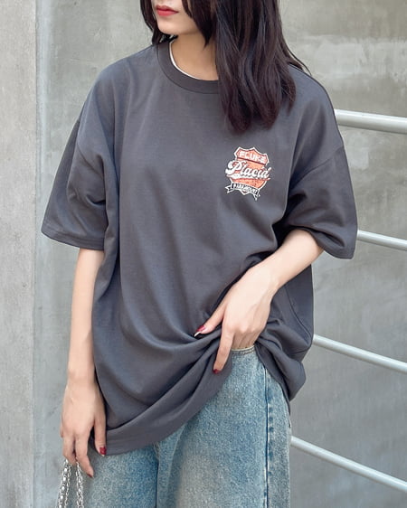 INGNI（イング） BackロゴチュニックTシャツ ﾁｬｺｰﾙｸﾞﾚｰ