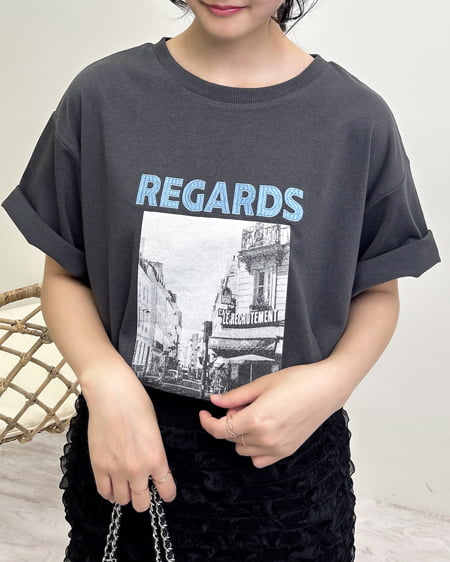 INGNI（イング） 転写プリントTシャツ ｽﾐｸﾛ