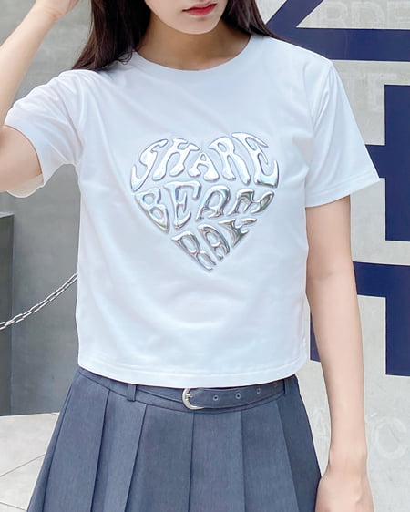 【WEB先行】メタルハートロゴショートTシャツ