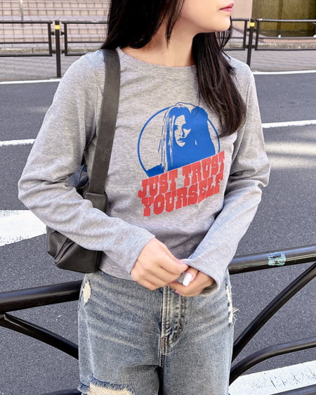 【WEB限定】GIRL長袖ピタTシャツ