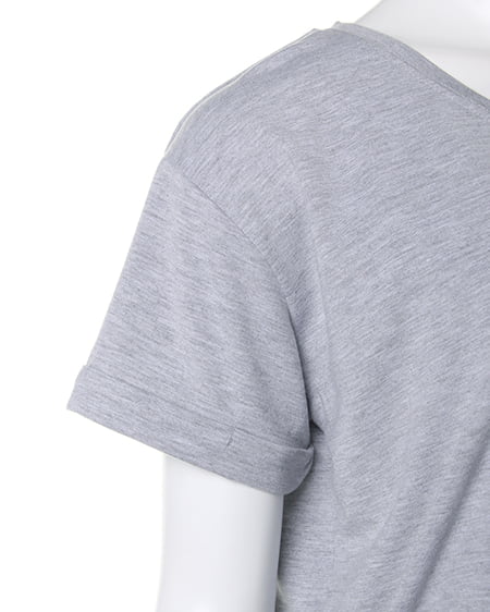 INGNI(イング) ベア裾シアーマキシワンピース Vネック SET グレー