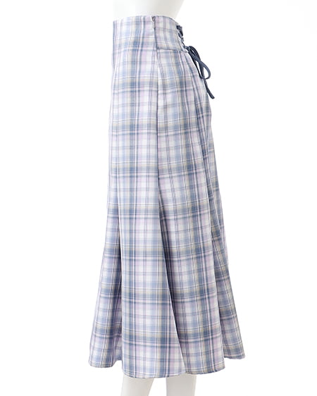 INGNI(イング) バックレースアップチェック柄マーメイドスカート コン/チェック