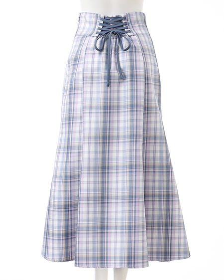 INGNI(イング) バックレースアップチェック柄マーメイドスカート コン/チェック